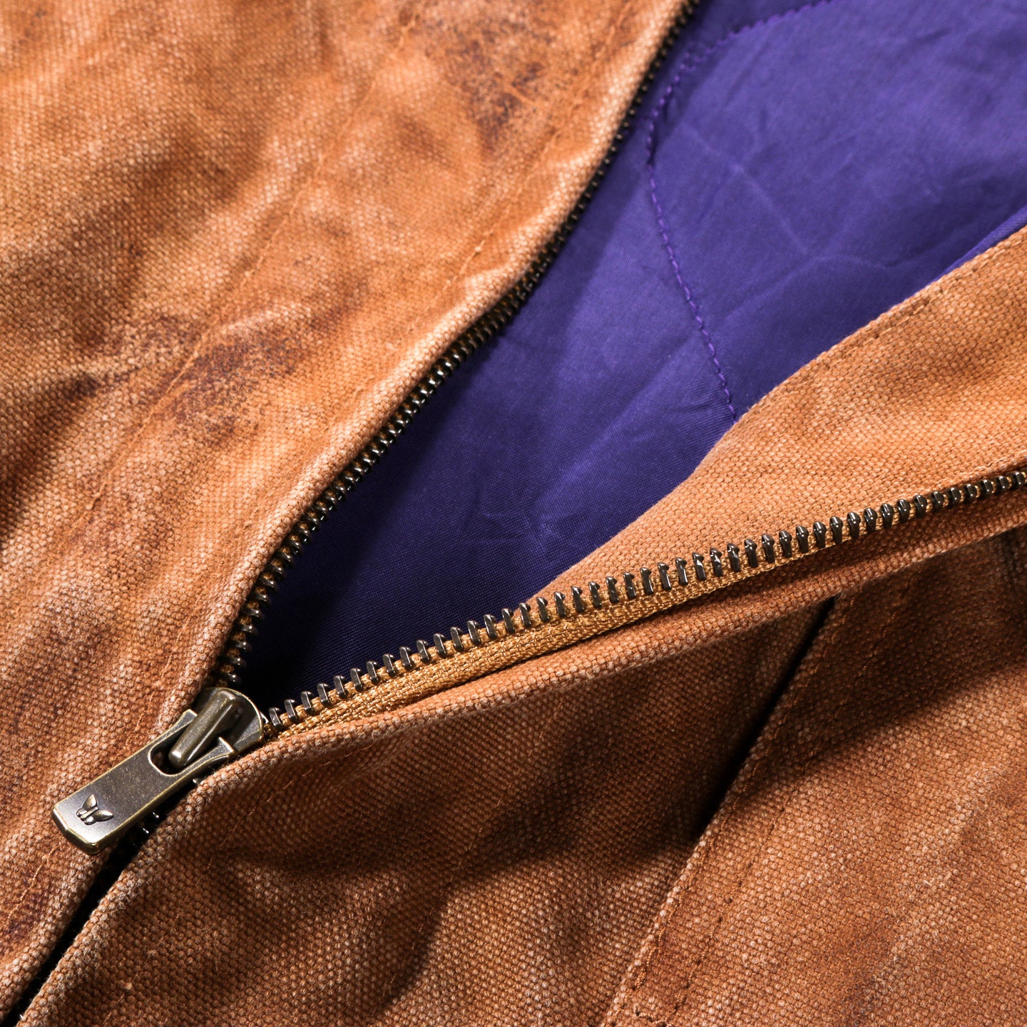 NEEDLES ZIPPED WORK JACKET DUCK CANVAS / KAKISHIBU DYE BROWN