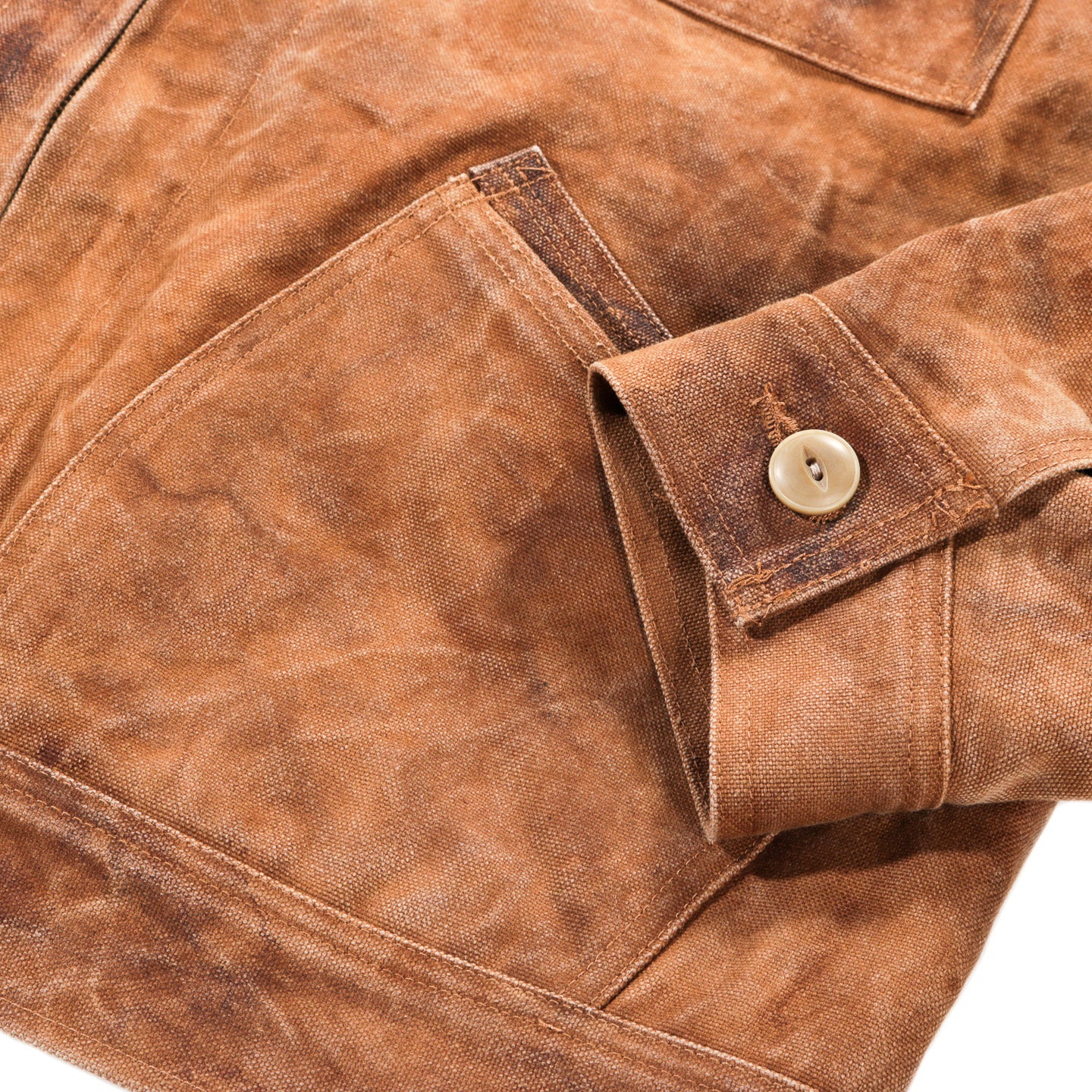 NEEDLES ZIPPED WORK JACKET DUCK CANVAS / KAKISHIBU DYE BROWN