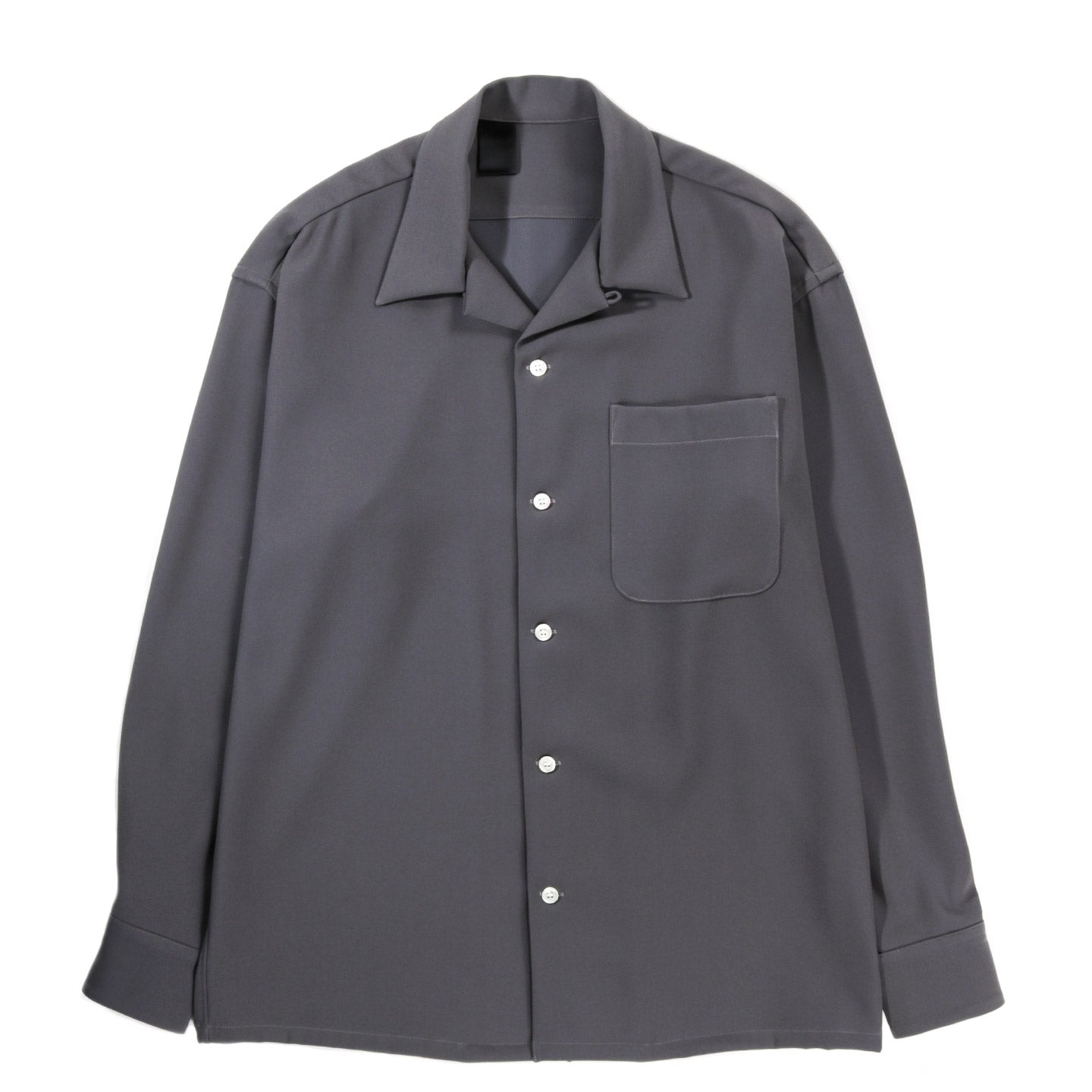 N.HOOLYWOOD 2241-SH26 OPEN COLLAR SHIRT CHARCOAL