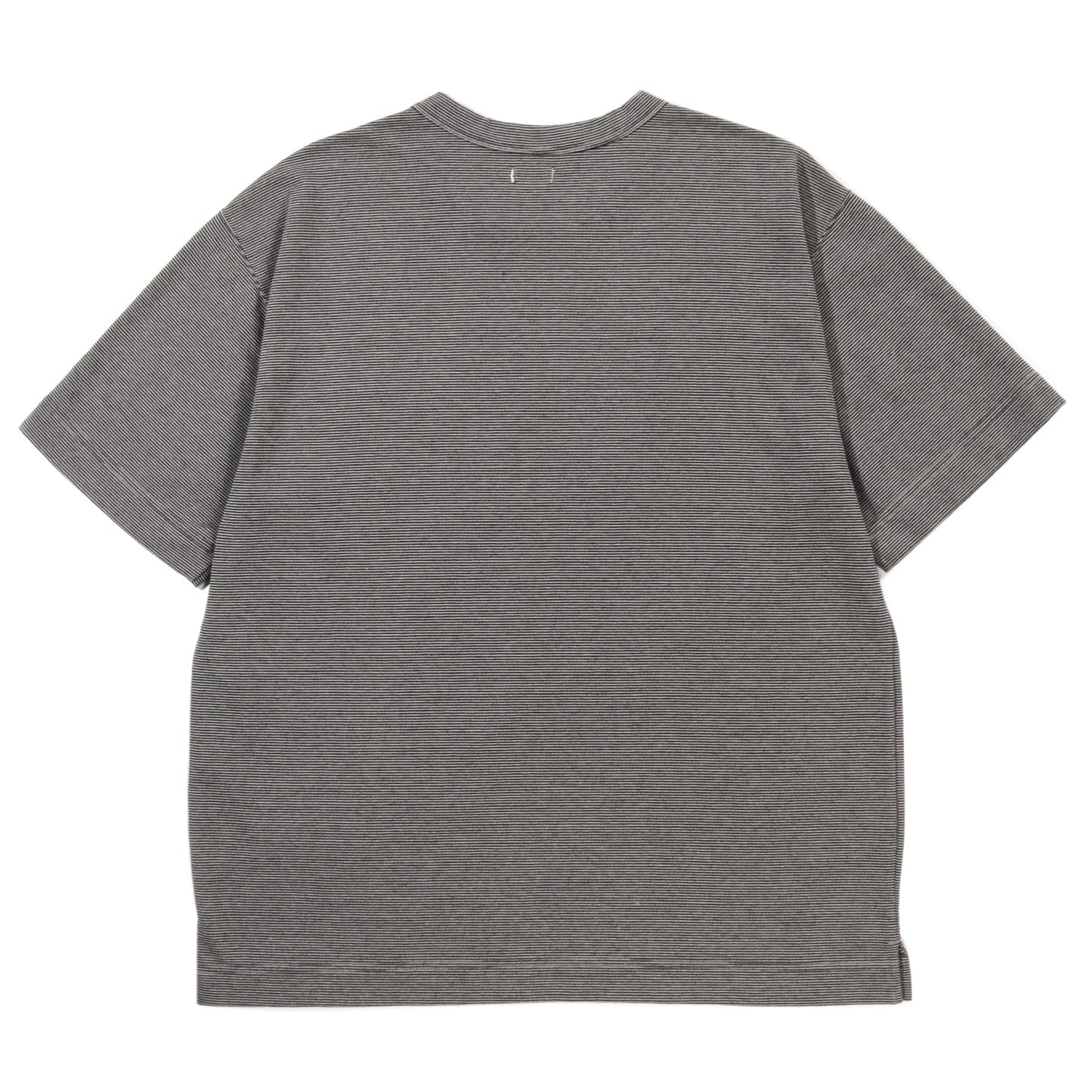NANAMICA MICRO STRIPE POCKET TEE BLACK X GRAY