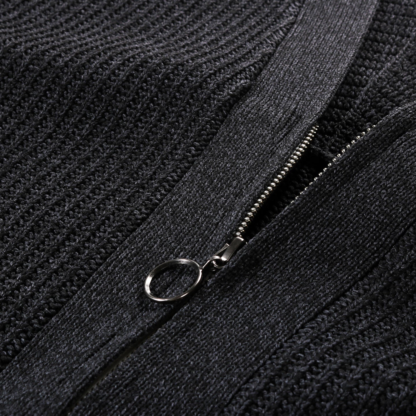 NANAMICA 5G ZIP CARDIGAN BLACK