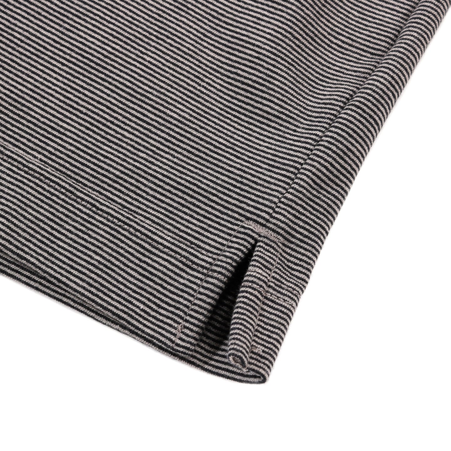 NANAMICA MICRO STRIPE POCKET TEE BLACK X GRAY