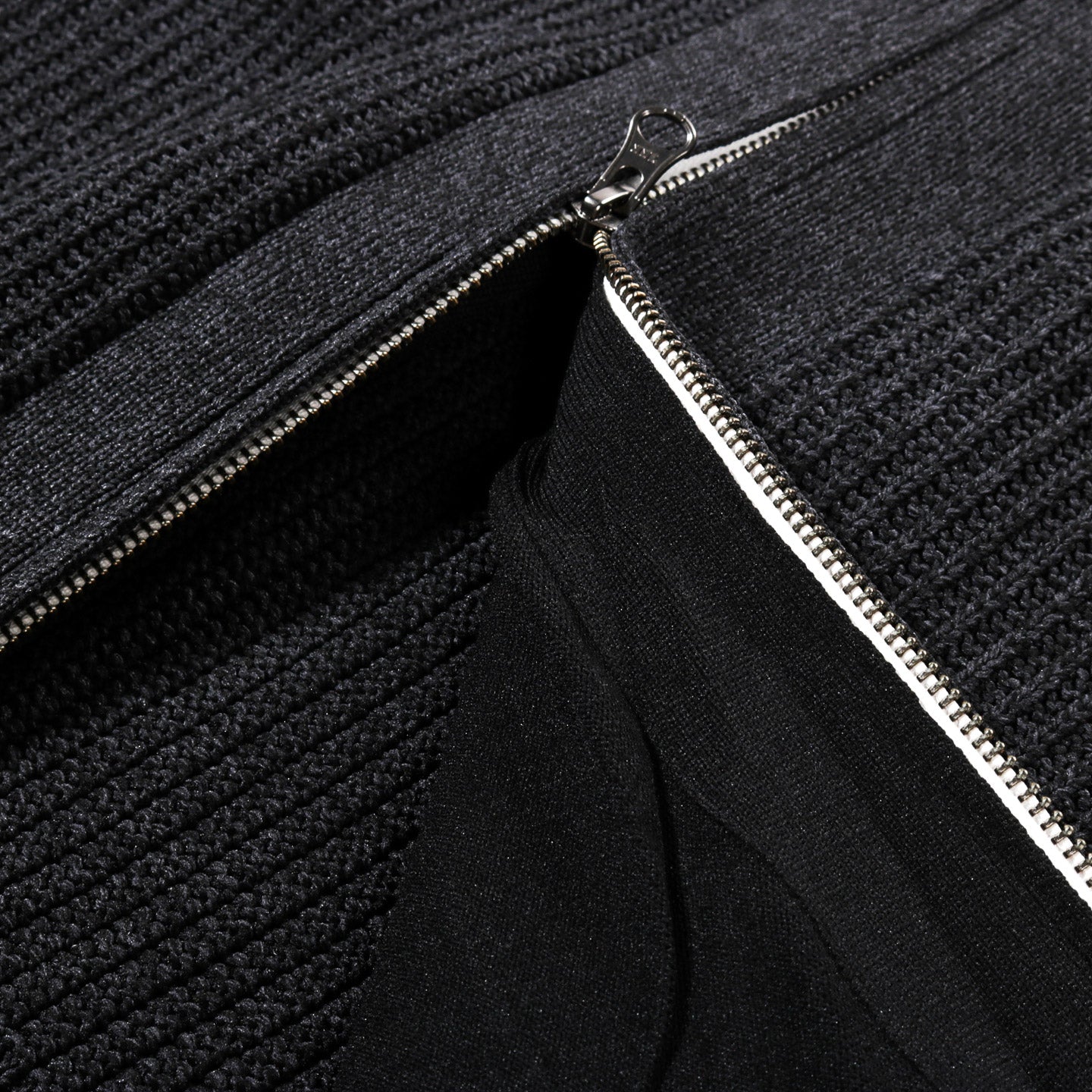 NANAMICA 5G ZIP CARDIGAN BLACK
