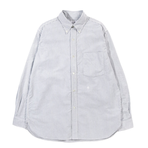 NANAMICA BUTTON DOWN STRIPE WIND SHIRT NAVY