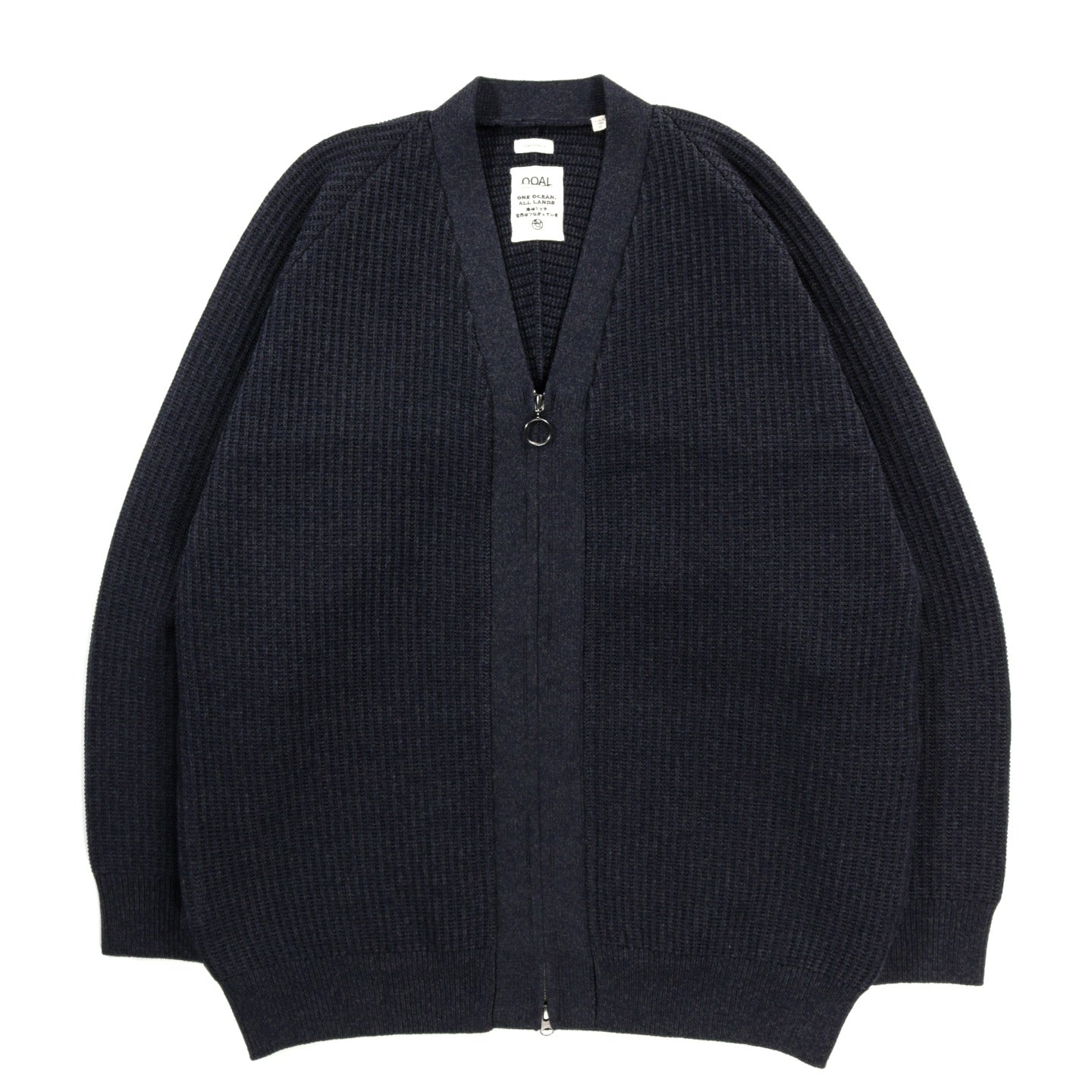 NANAMICA 5G ZIP CARDIGAN DARK NAVY