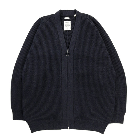 NANAMICA 5G ZIP CARDIGAN DARK NAVY