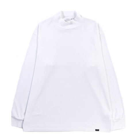 NANAMICA L/S MOCK NECK TEE WHITE
