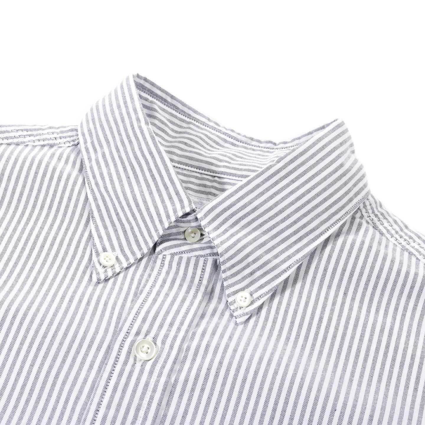 NANAMICA BUTTON DOWN STRIPE WIND SHIRT NAVY