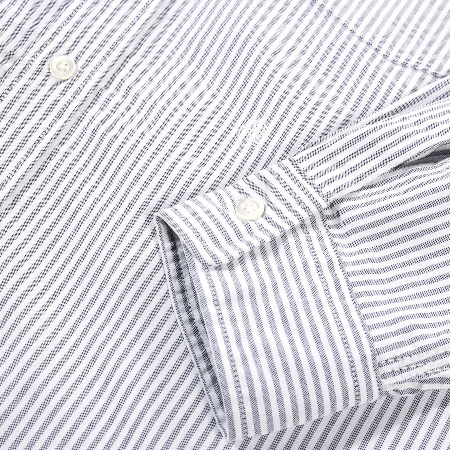NANAMICA BUTTON DOWN STRIPE WIND SHIRT NAVY