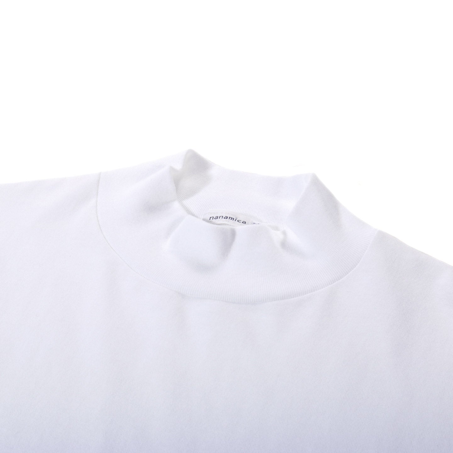 NANAMICA L/S MOCK NECK TEE WHITE