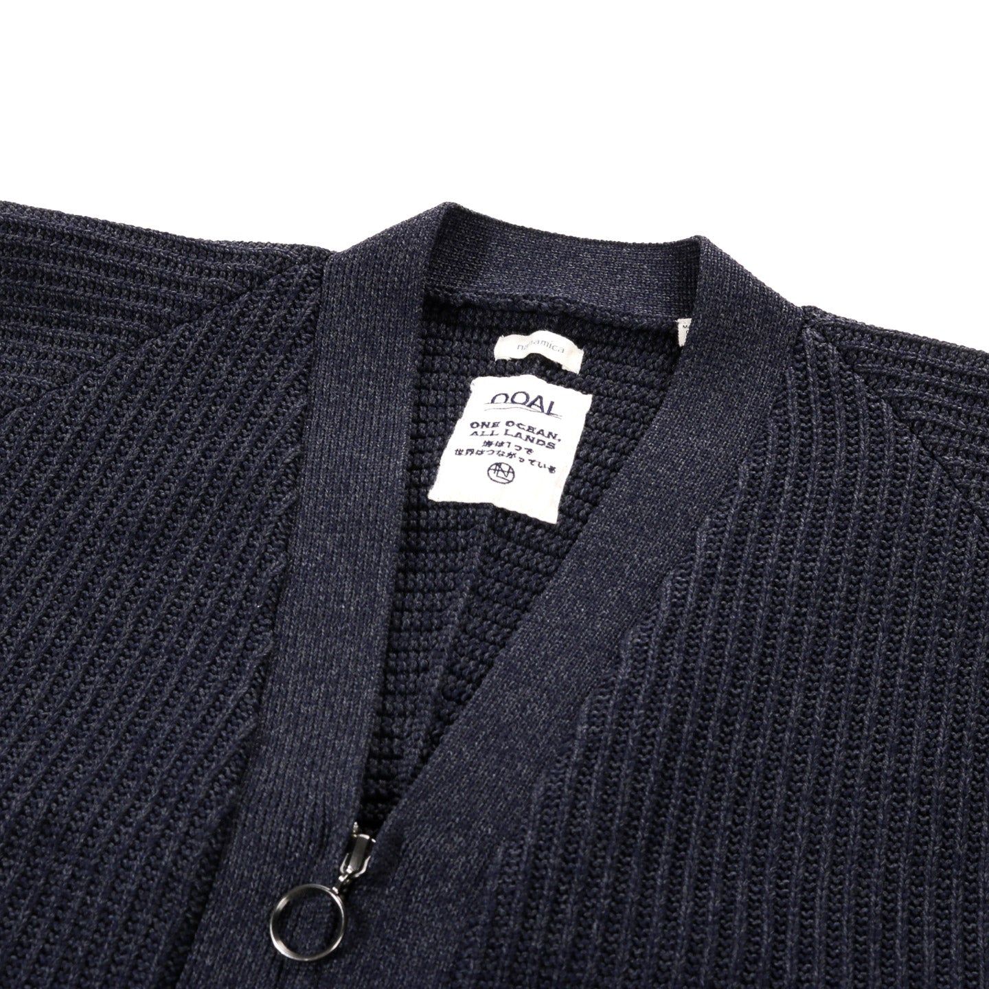 NANAMICA 5G ZIP CARDIGAN DARK NAVY