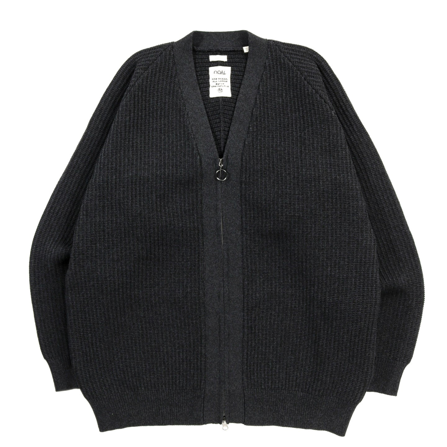 NANAMICA 5G ZIP CARDIGAN BLACK