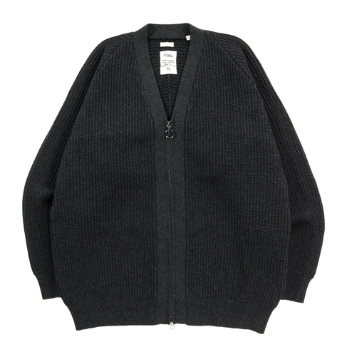 NANAMICA 5G ZIP CARDIGAN BLACK
