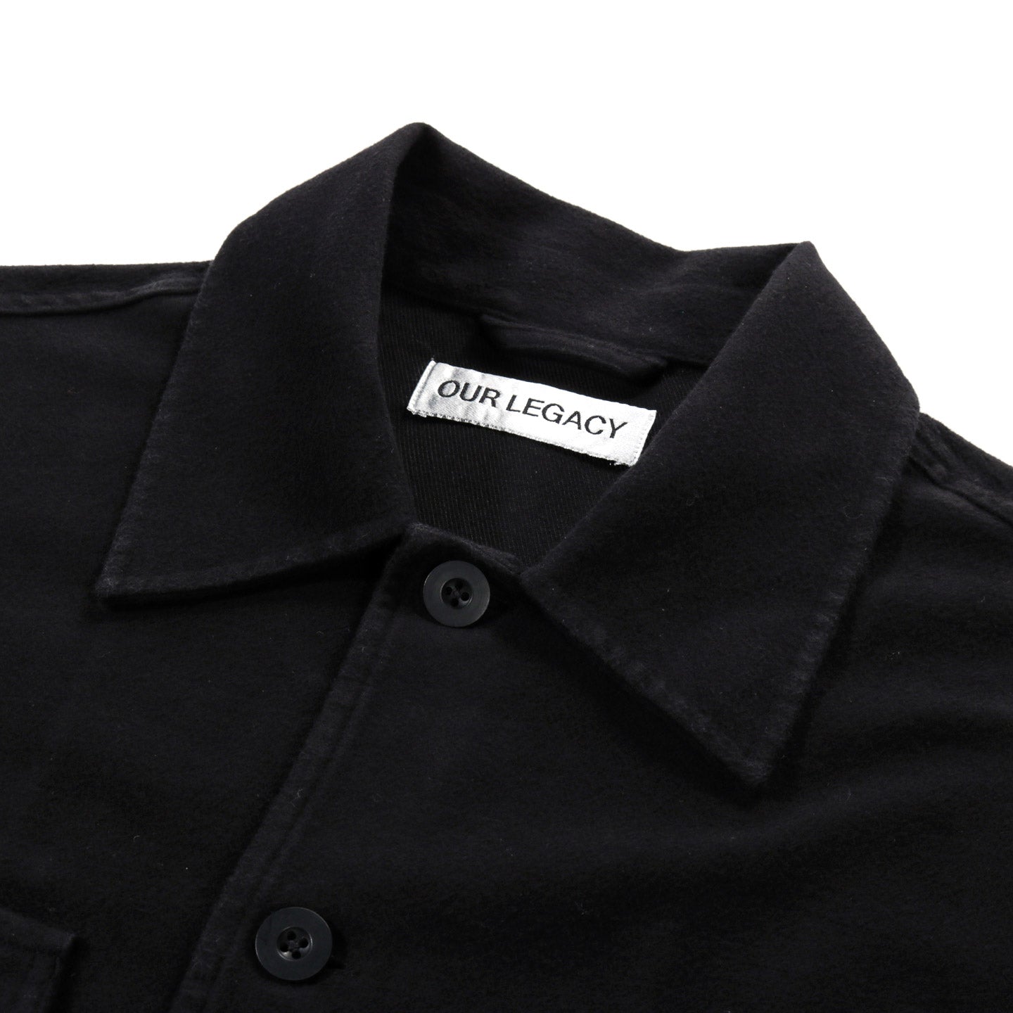 OUR LEGACY EVENING COACH JACKET BLACK BRUSHED COTTON
