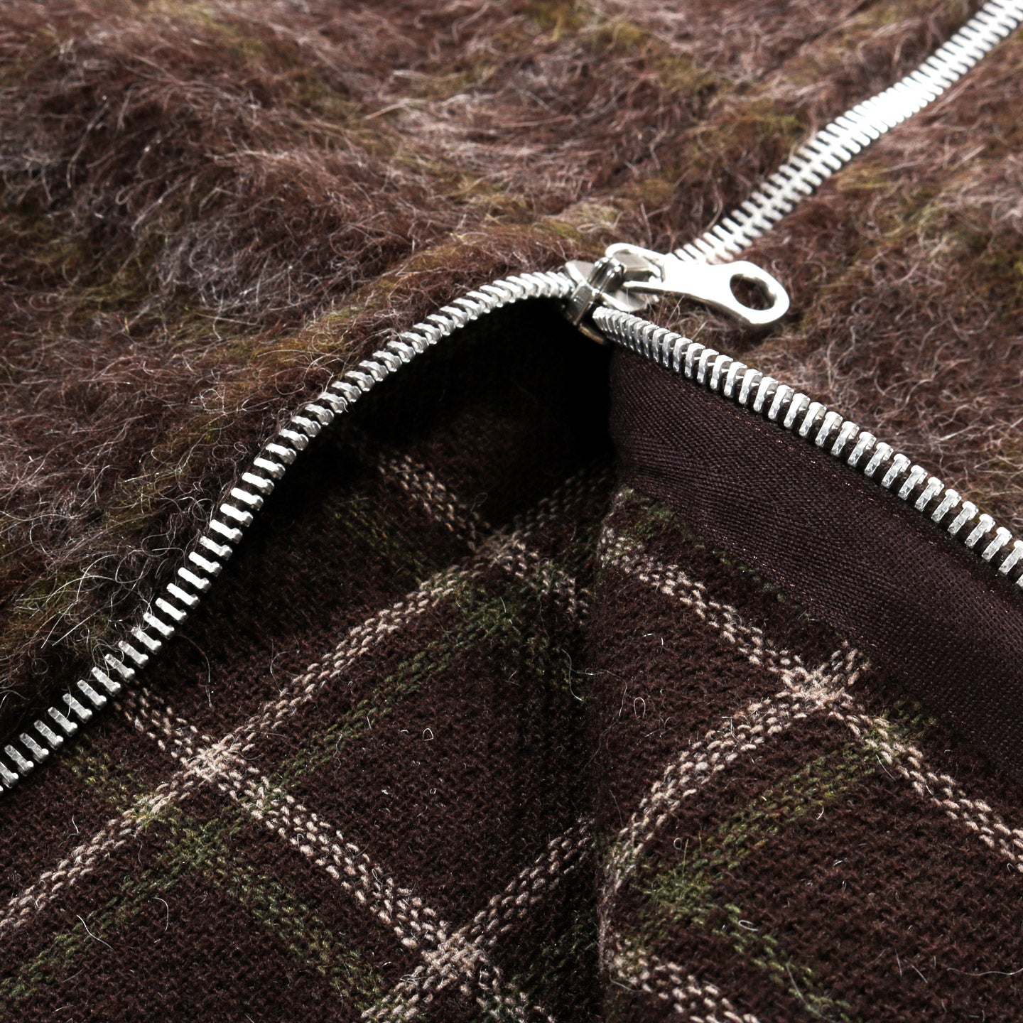 OUR LEGACY FULL ZIP HOOD DORF CHECK HAIRY WOOL