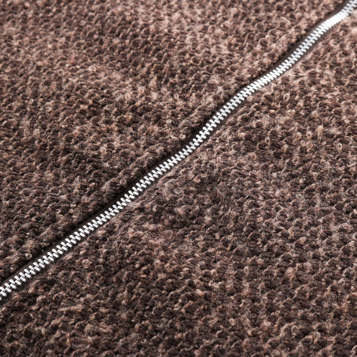 OUR LEGACY SHRUNKEN FULL ZIP POLO BROWN SPARSE BUCKLE WEAVE