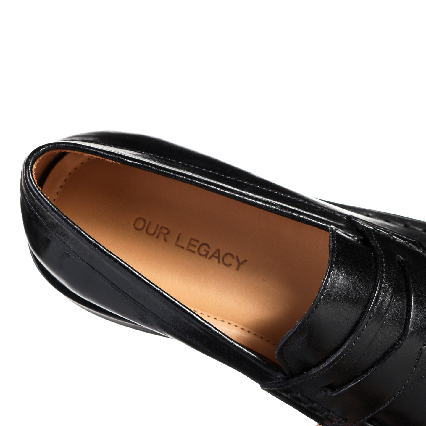 OUR LEGACY LIGHT LOAFER TRUE DYED BLACK LEATHER