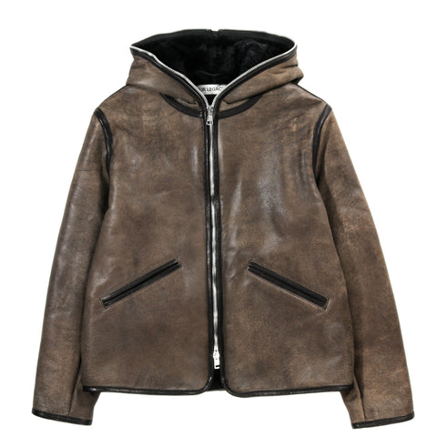OUR LEGACY FULL ZIP JACKET SMOKY BLACK DRY SHEARLING