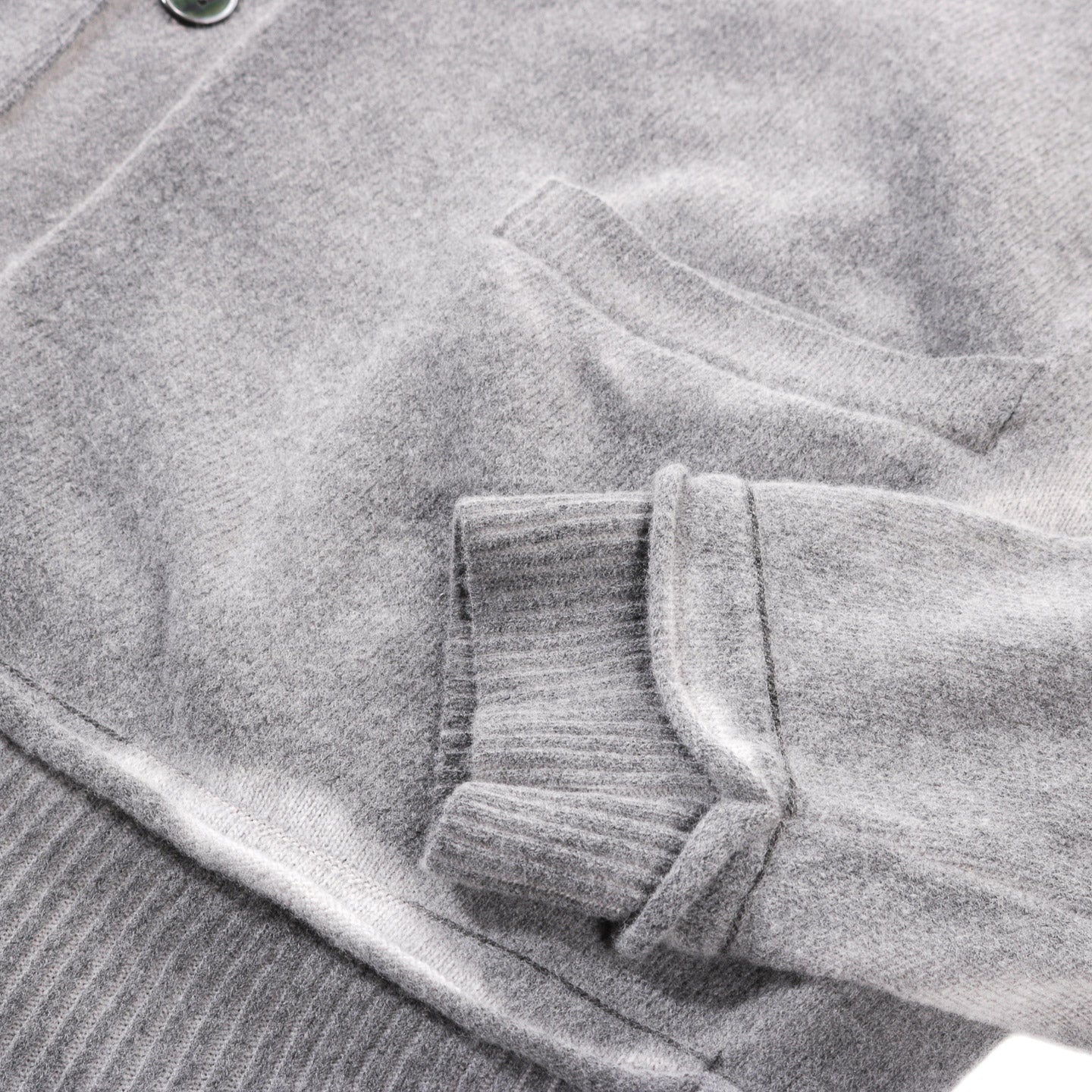 OUR LEGACY PARALLEL CARDIGAN GREY SPRAY DYE CHERUB WOOL