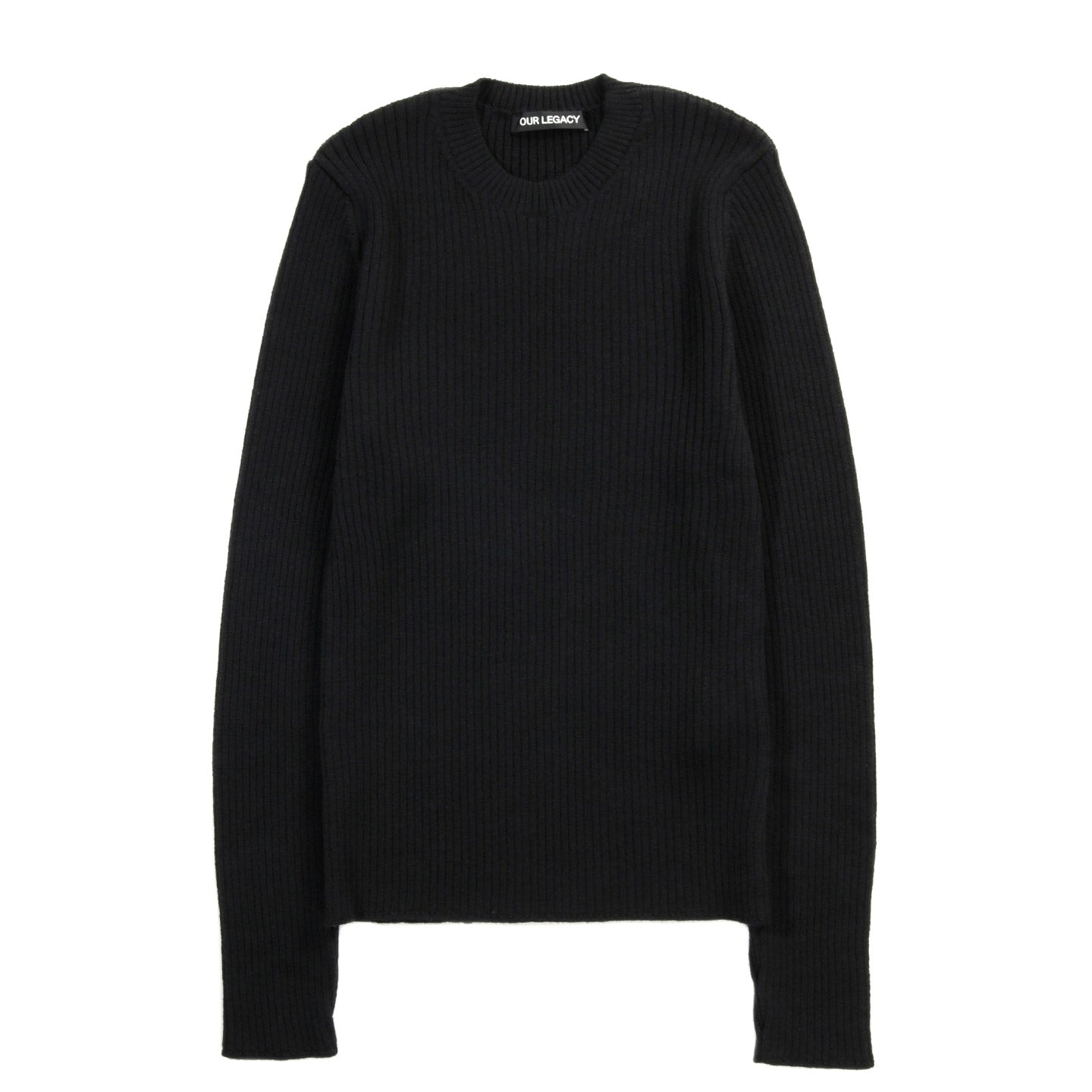 OUR LEGACY COMPACT ROUNDNECK BLACK RUSTIC MERINO