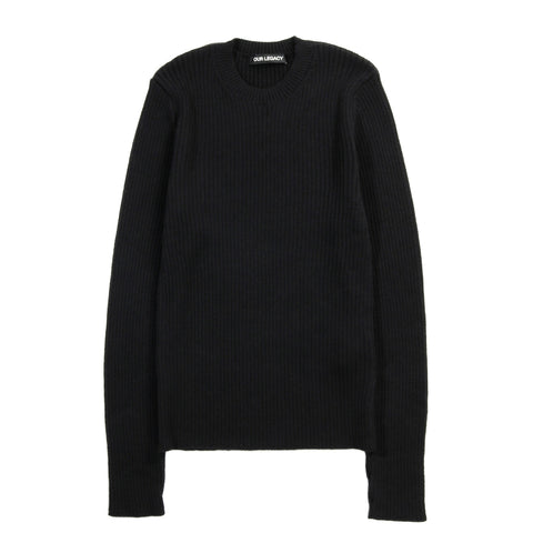 OUR LEGACY COMPACT ROUNDNECK BLACK RUSTIC MERINO