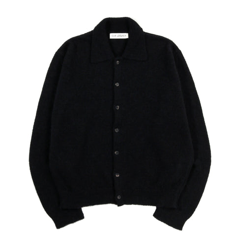 OUR LEGACY EVENING POLO ROYAL BLACK FUZZY ALPACA