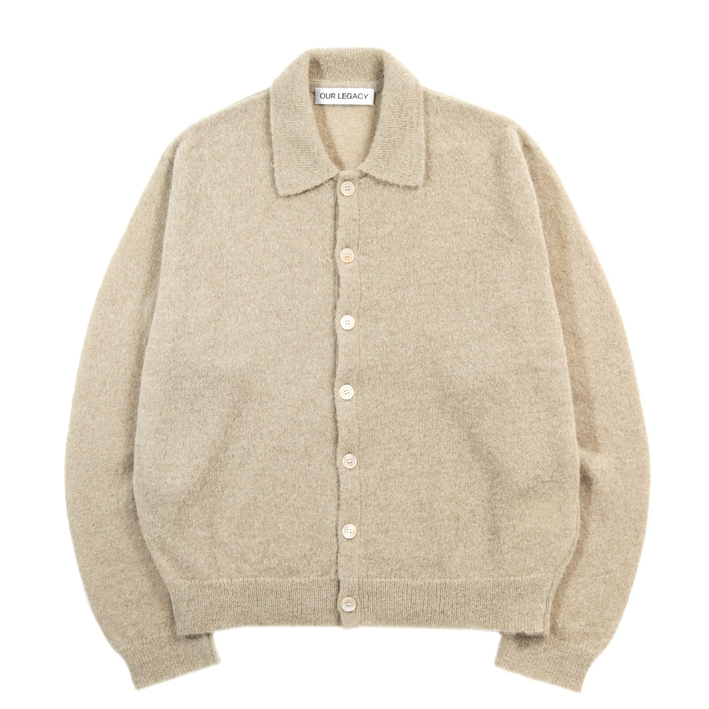 OUR LEGACY EVENING POLO SOFT SAGE FUZZY ALPACA