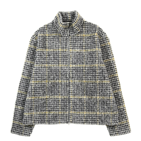 OUR LEGACY SHRUNKEN FULL ZIP POLO PRENZLAUER HOUNDSTOOTH