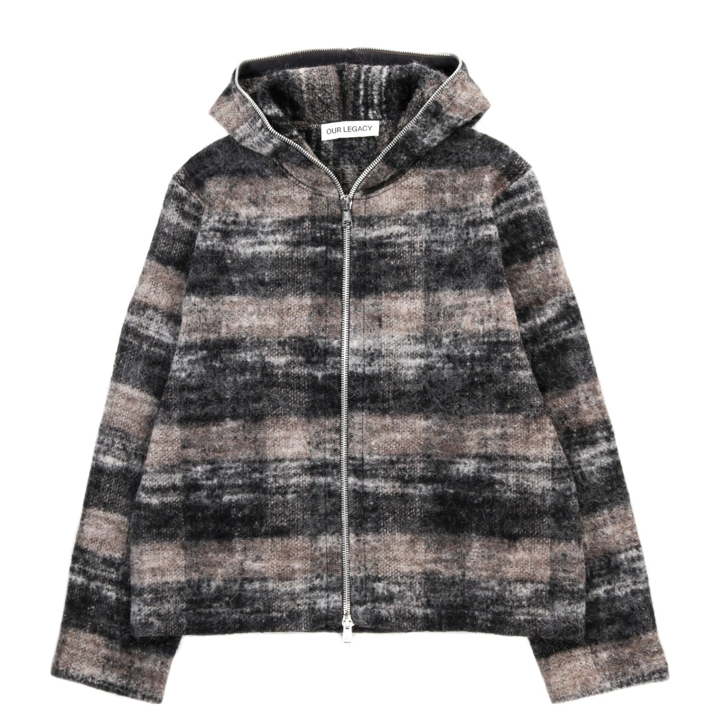 OUR LEGACY FULL ZIP HOOD NIGHT WOODS CHECK LOFTY WOOL