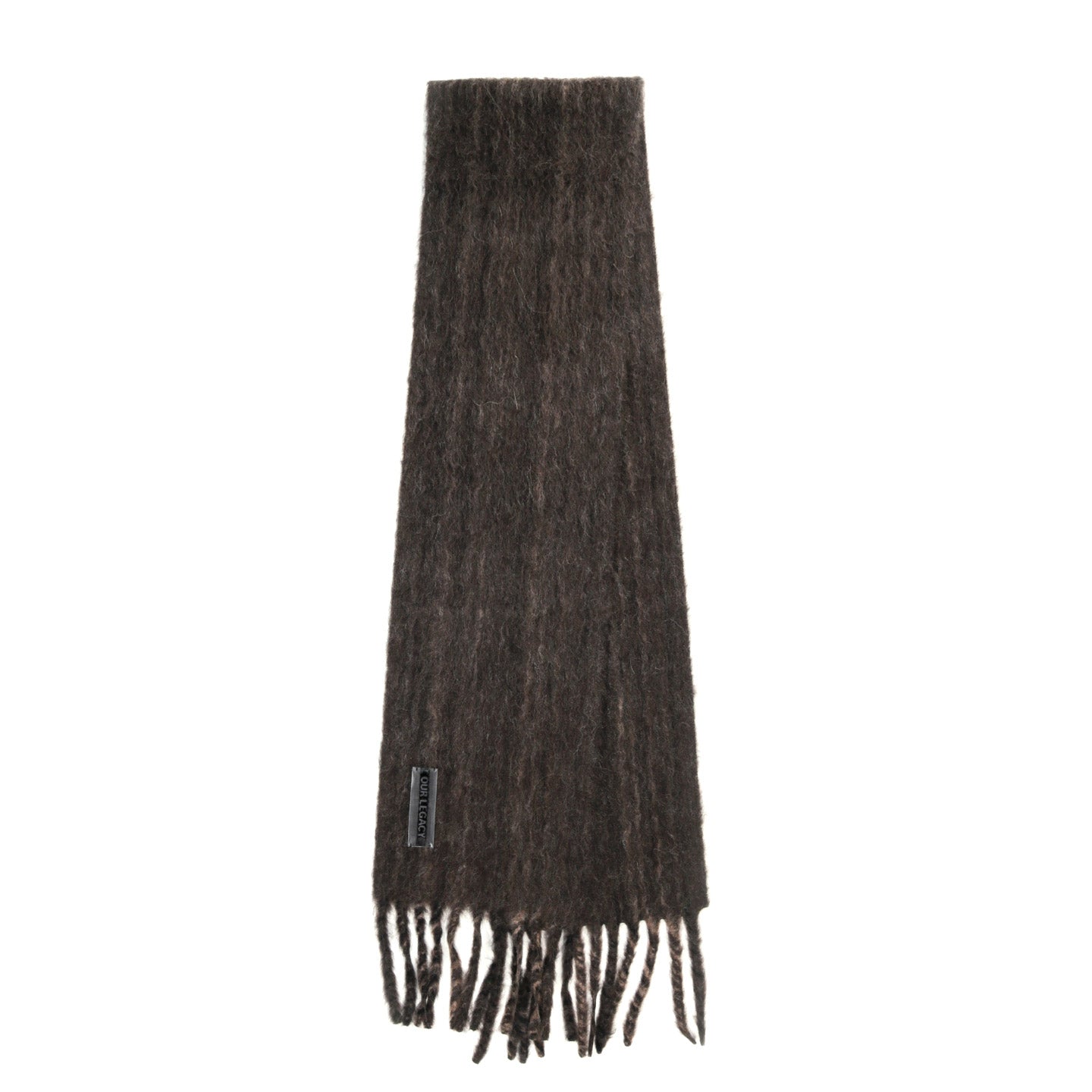 OUR LEGACY ESTATE SCARF CHOCO PRESSED WAVE ALPACA