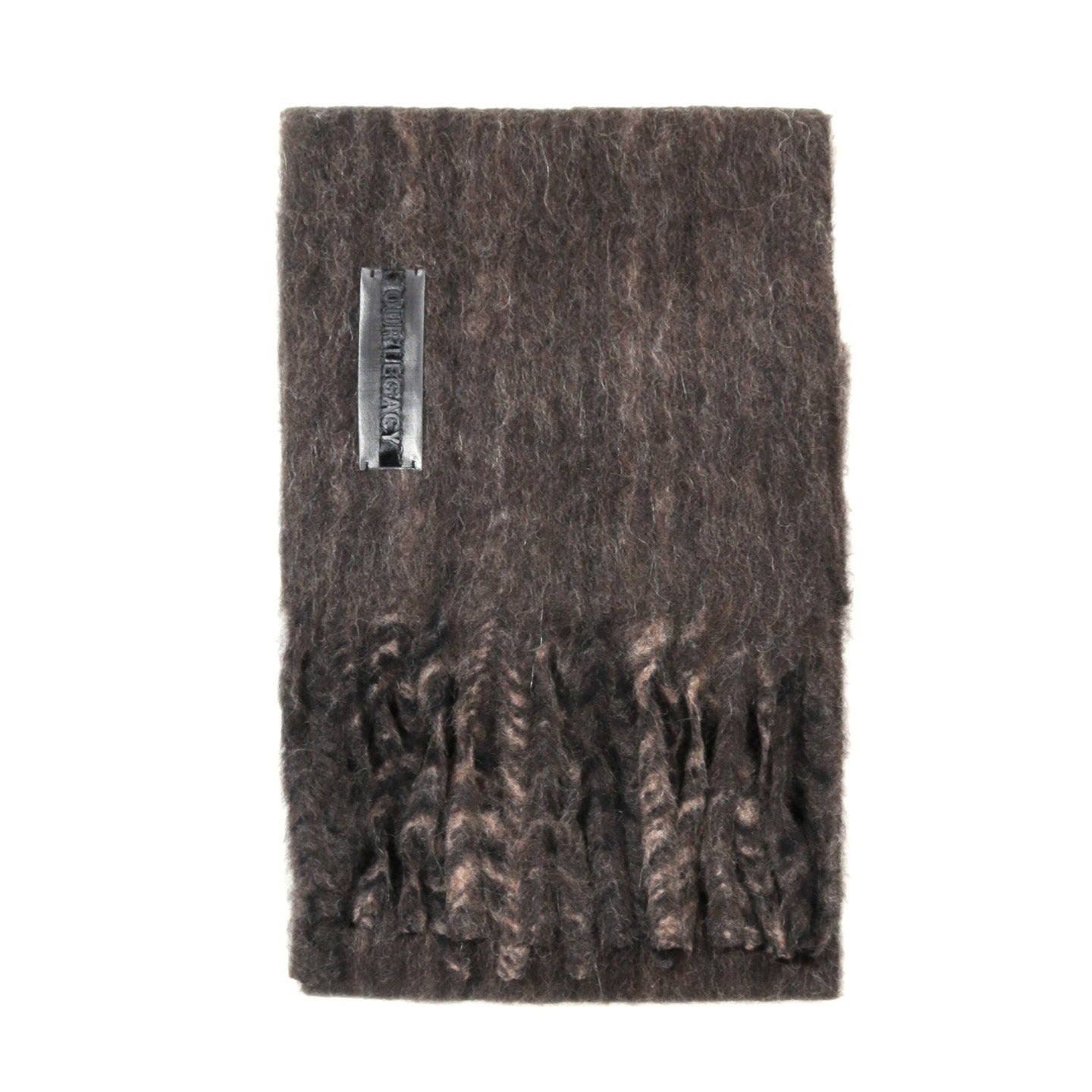 OUR LEGACY ESTATE SCARF CHOCO PRESSED WAVE ALPACA