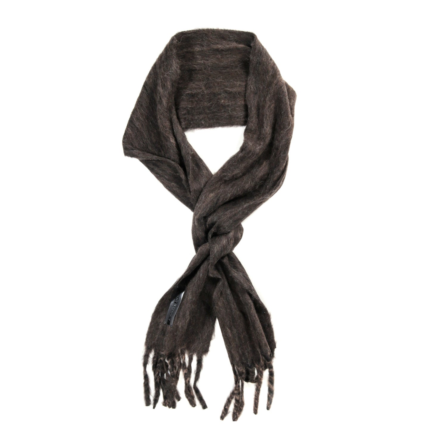 OUR LEGACY ESTATE SCARF CHOCO PRESSED WAVE ALPACA