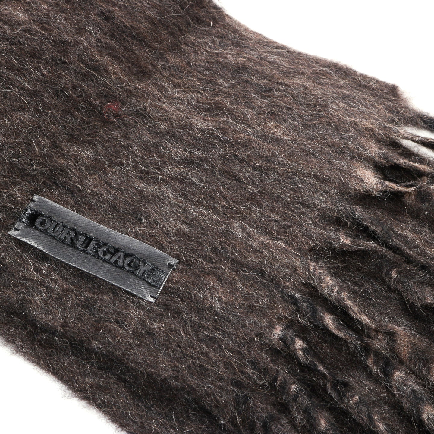 OUR LEGACY ESTATE SCARF CHOCO PRESSED WAVE ALPACA