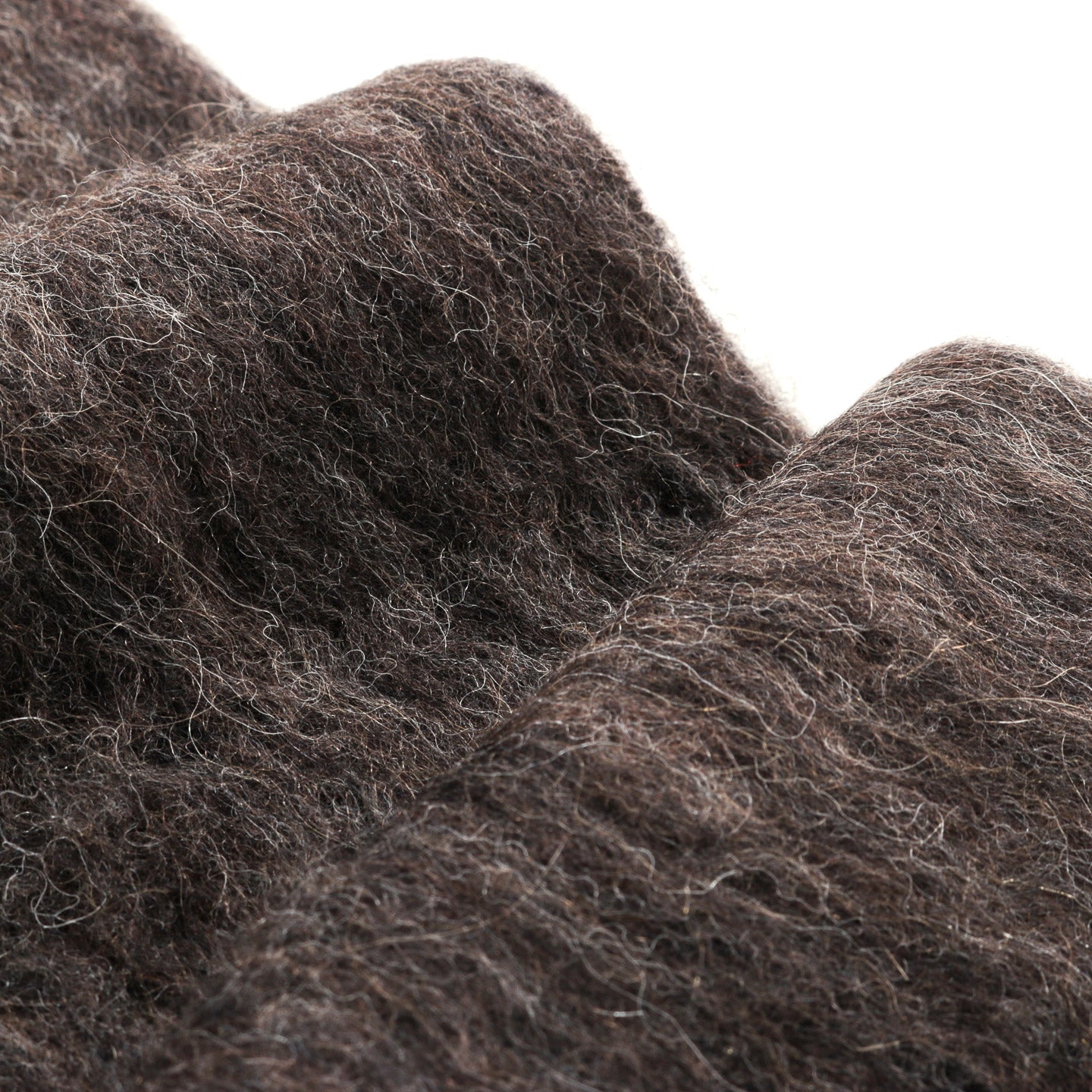 OUR LEGACY ESTATE SCARF CHOCO PRESSED WAVE ALPACA
