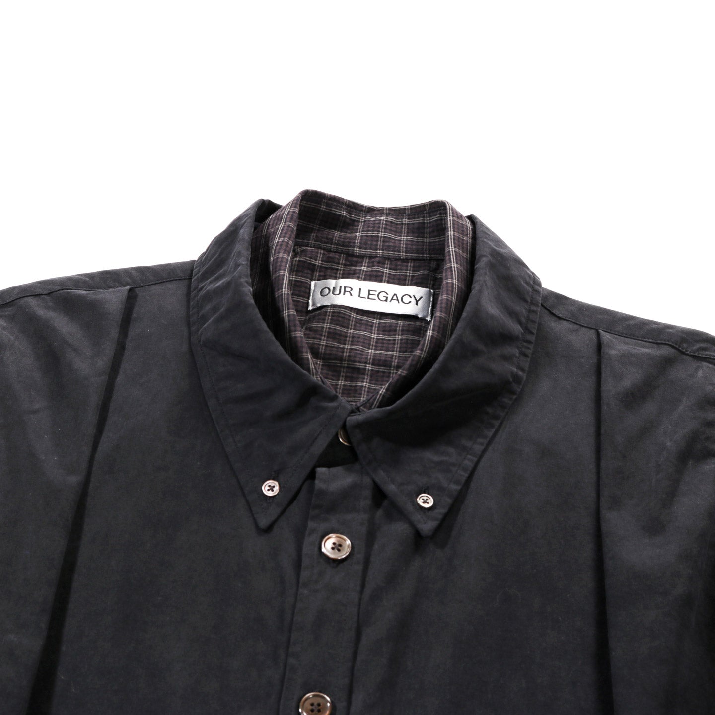 OUR LEGACY DOUBLE BORROWED SHIRT BLACK FAUX LUMBERJACK CHECK