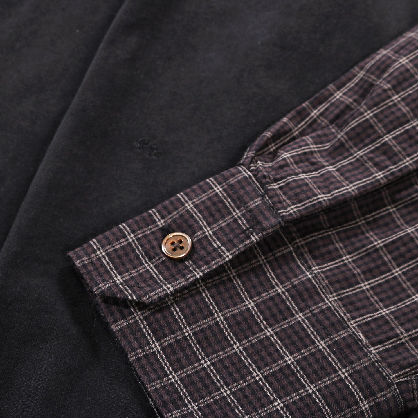 OUR LEGACY DOUBLE BORROWED SHIRT BLACK FAUX LUMBERJACK CHECK