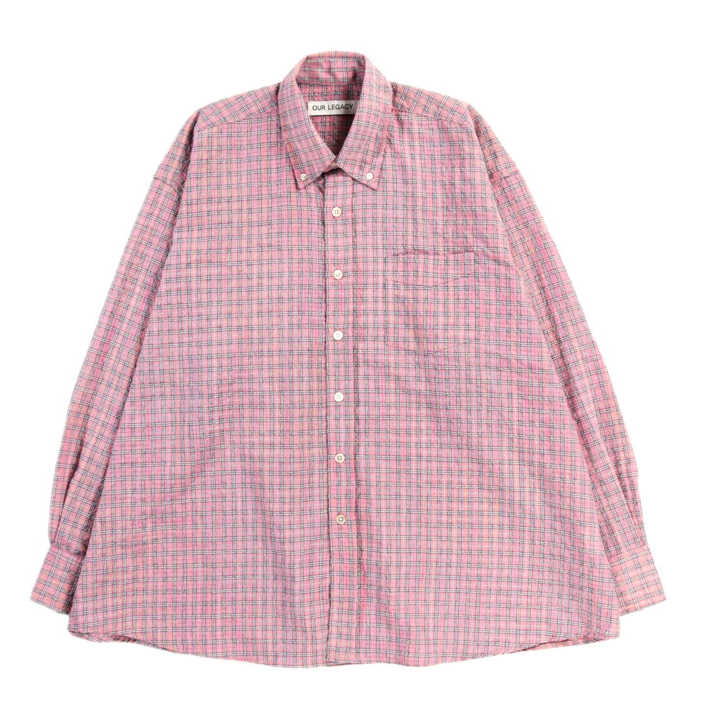 OUR LEGACY BORROWED BD SHIRT PINK KIMBLE CHECK