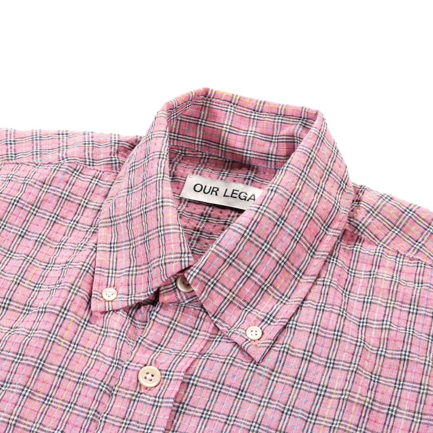 OUR LEGACY BORROWED BD SHIRT PINK KIMBLE CHECK