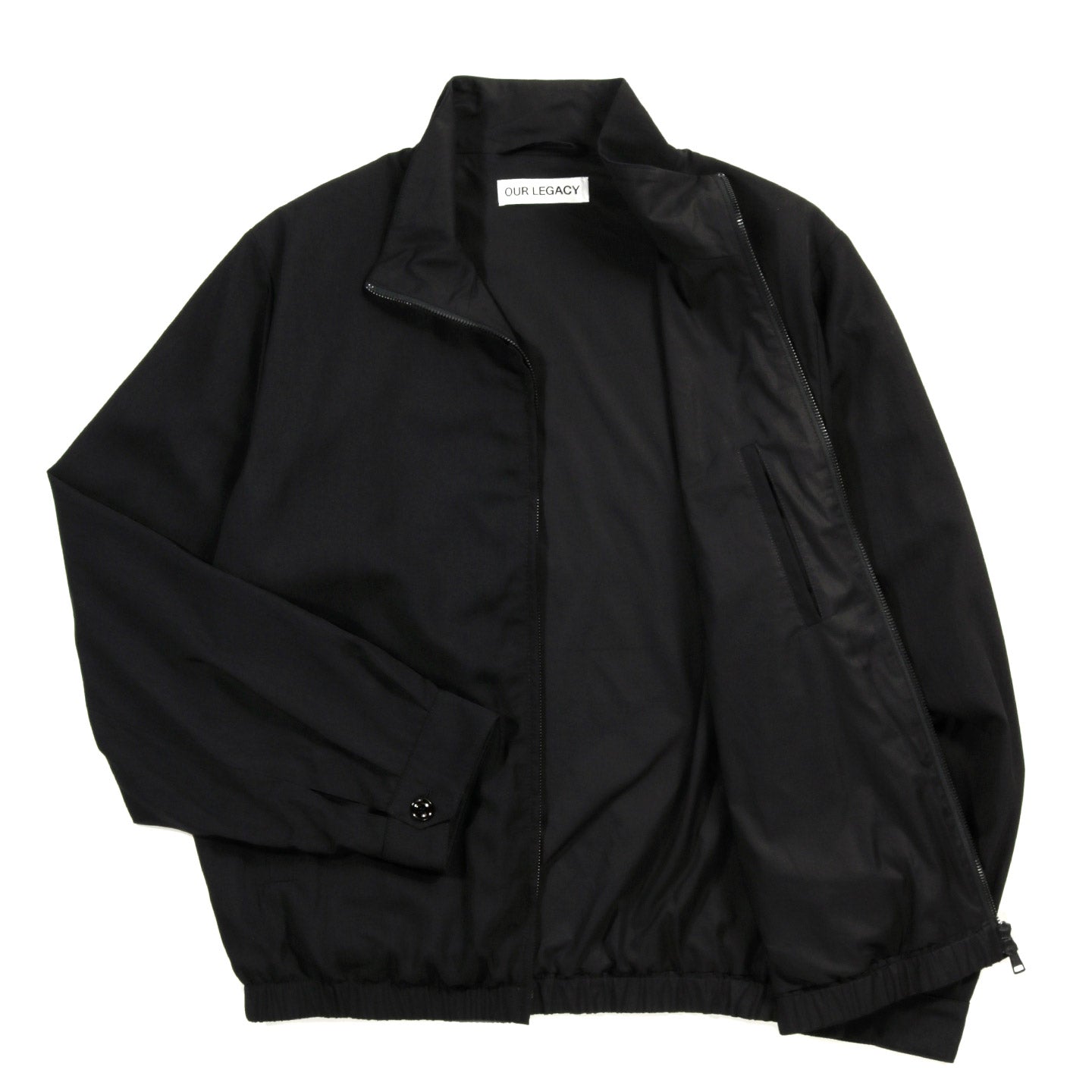 OUR LEGACY CASINO JACKET CROW BLACK NIGHT DRAPE TWILL