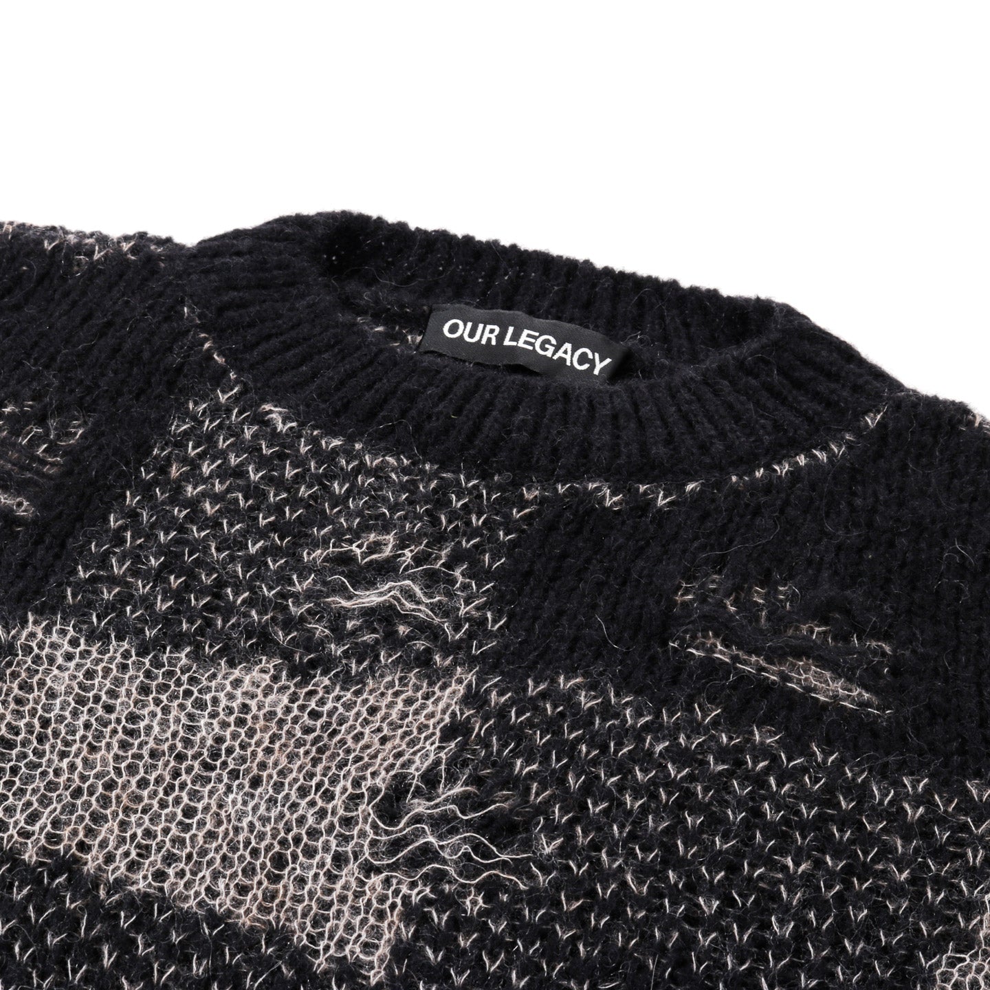OUR LEGACY SONAR ROUNDNECK BLACK DESTRUCTIVE GINGHAM | TODAY OUR LEGACY SONAR ROUNDNECK BLACK DESTRUCTIVE GINGHAM | TODAY