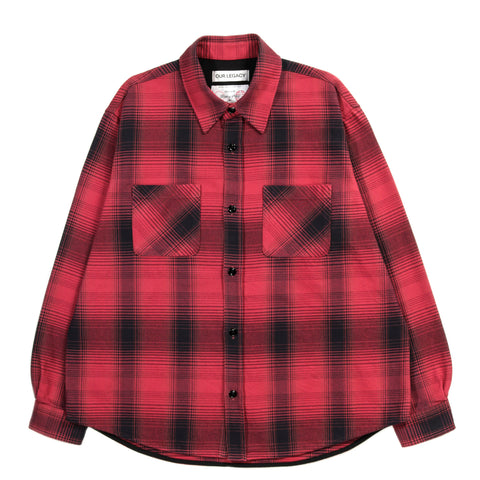 OUR LEGACY WHOPPIN SHIRT BISON CHECK RANCH COTTON