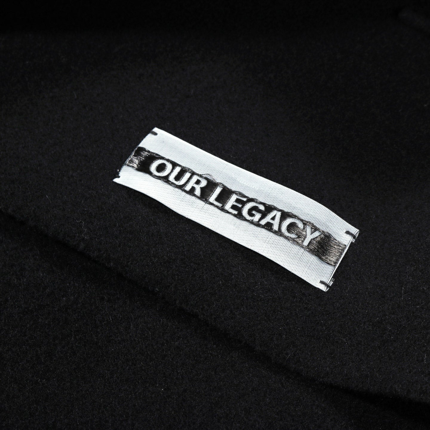 OUR LEGACY ESTATE SCARF BLACK DOUBLE WOOL