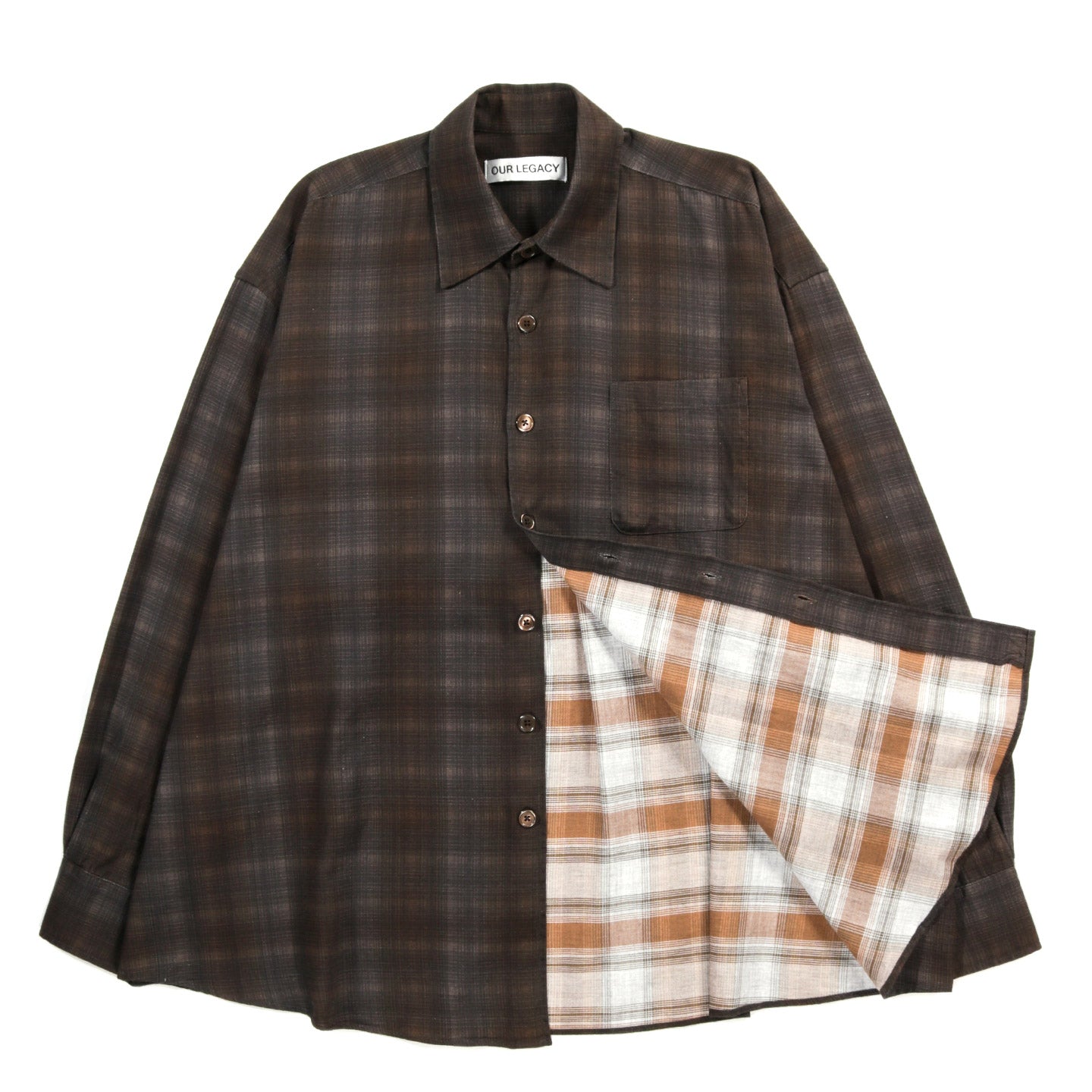 OUR LEGACY BORROWED SHIRT MORE CHECK PRINT