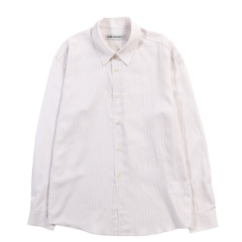 OUR LEGACY BEYOND SHIRT CREAM STRIPE CEREMONY VISCOSE