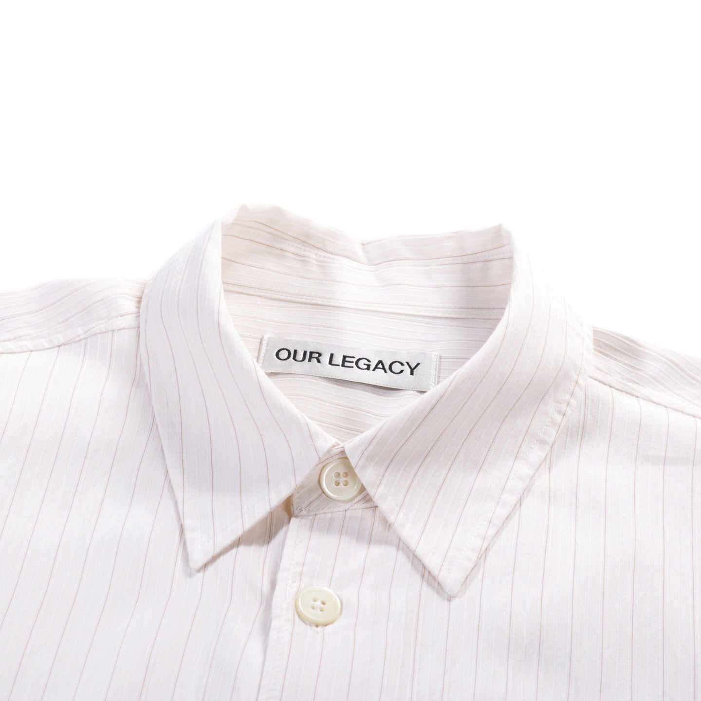 OUR LEGACY BEYOND SHIRT CREAM STRIPE CEREMONY VISCOSE