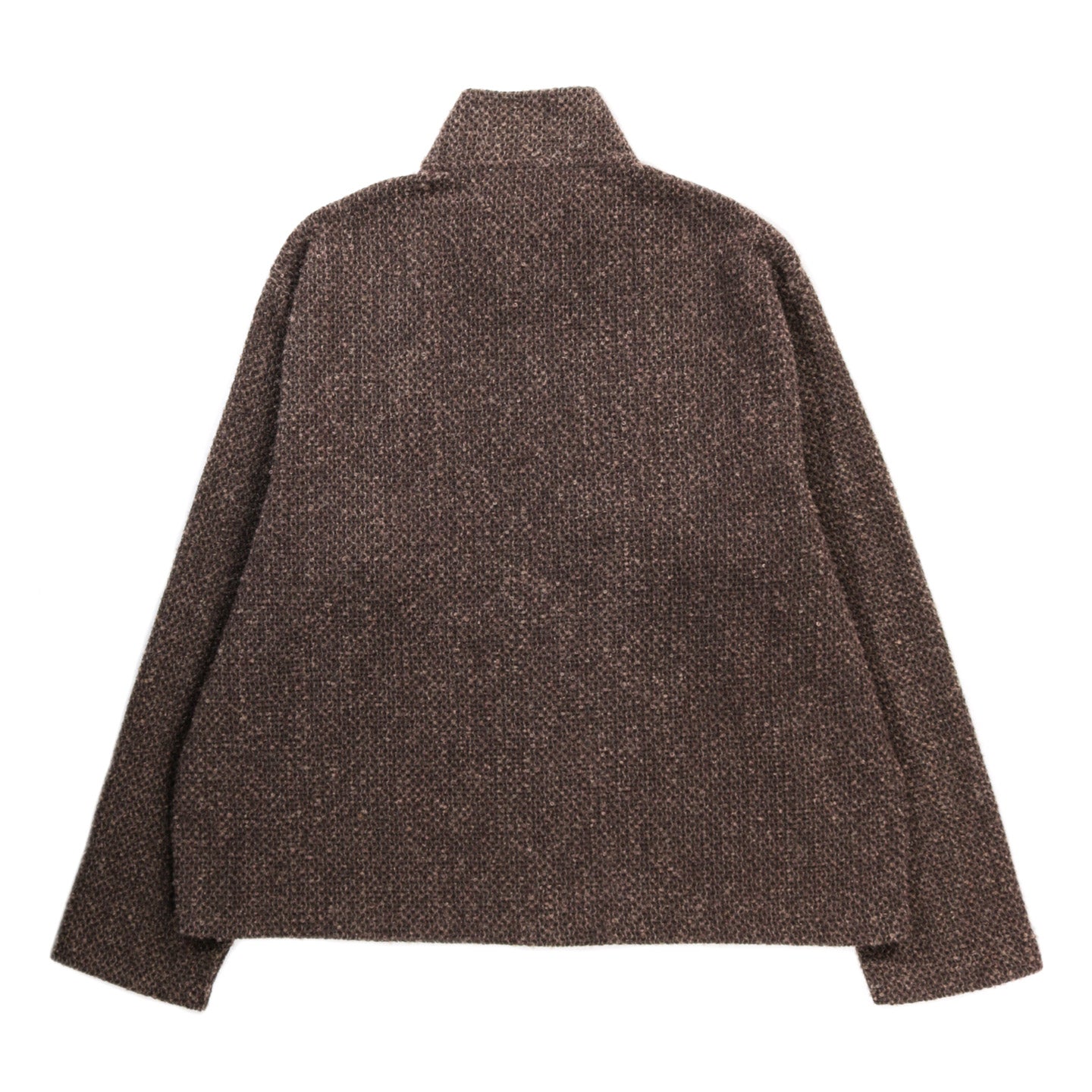 OUR LEGACY SHRUNKEN FULL ZIP POLO BROWN SPARSE BUCKLE WEAVE