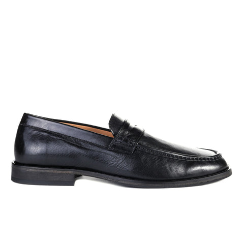 OUR LEGACY LIGHT LOAFER TRUE DYED BLACK LEATHER