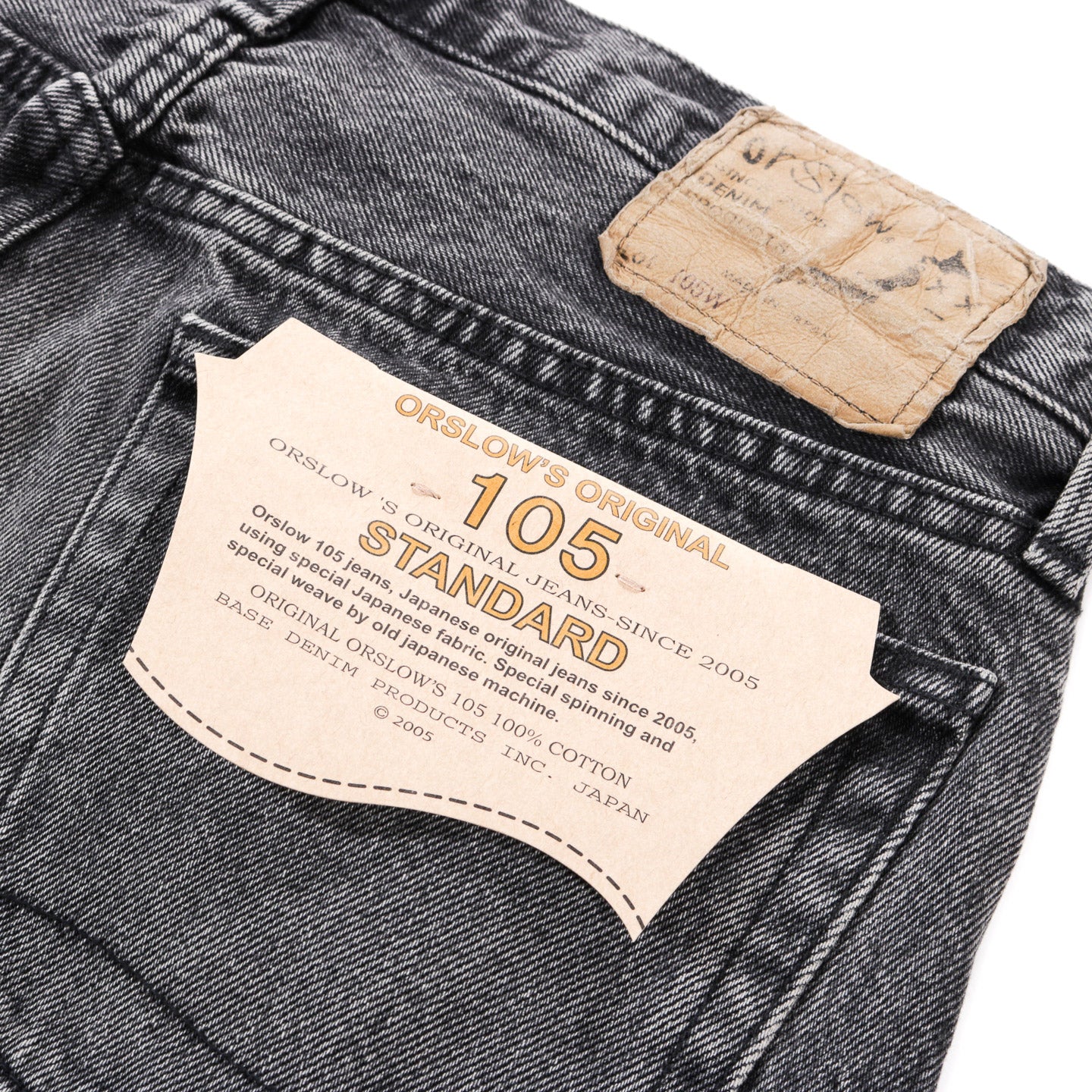 ORSLOW 105 STANDARD FIT 90'S DENIM BLACK STONEWASH