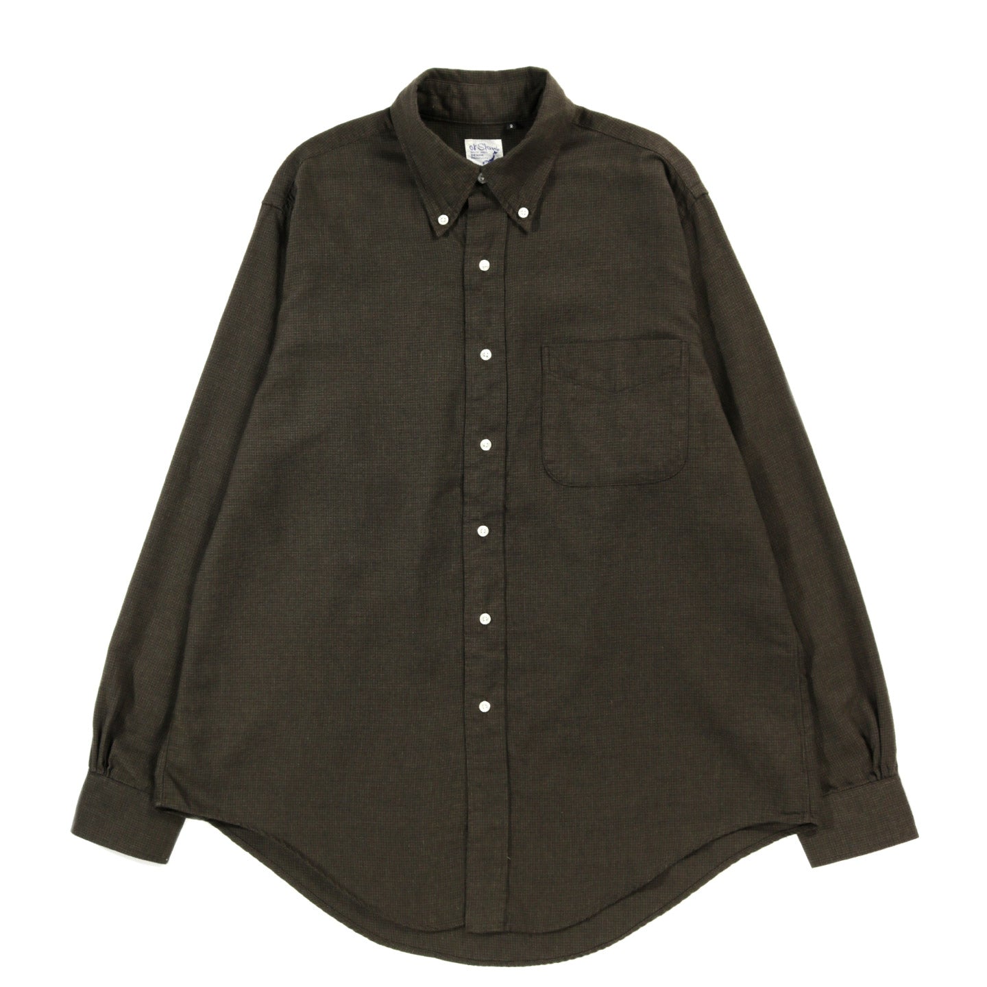 ORSLOW STANDARD BUTTON DOWN SHIRT COFFEE BROWN