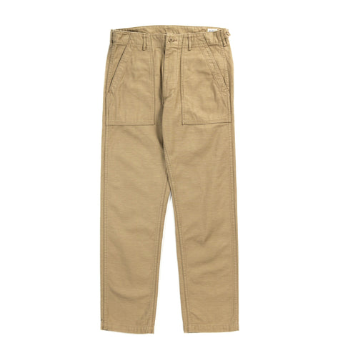 ORSLOW SLIM FIT FATIGUE PANTS SAND BEIGE REVERSE SATEEN